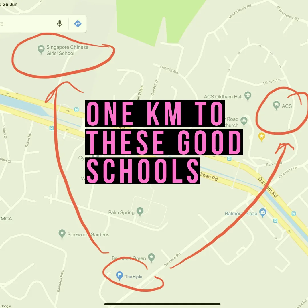 Schools within 1 km of the Hyde